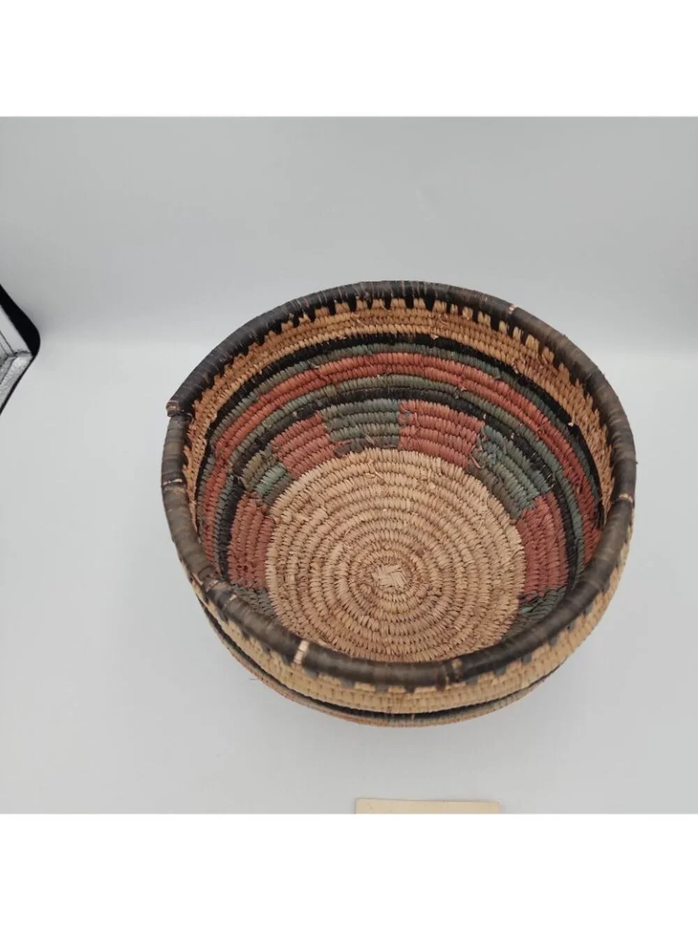 VINTAGE GRASS WOVEN COLORFUL Harvest BASKET Southwest 8.5x6